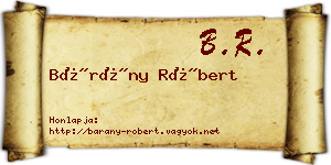 Bárány Róbert névjegykártya