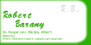 robert barany business card